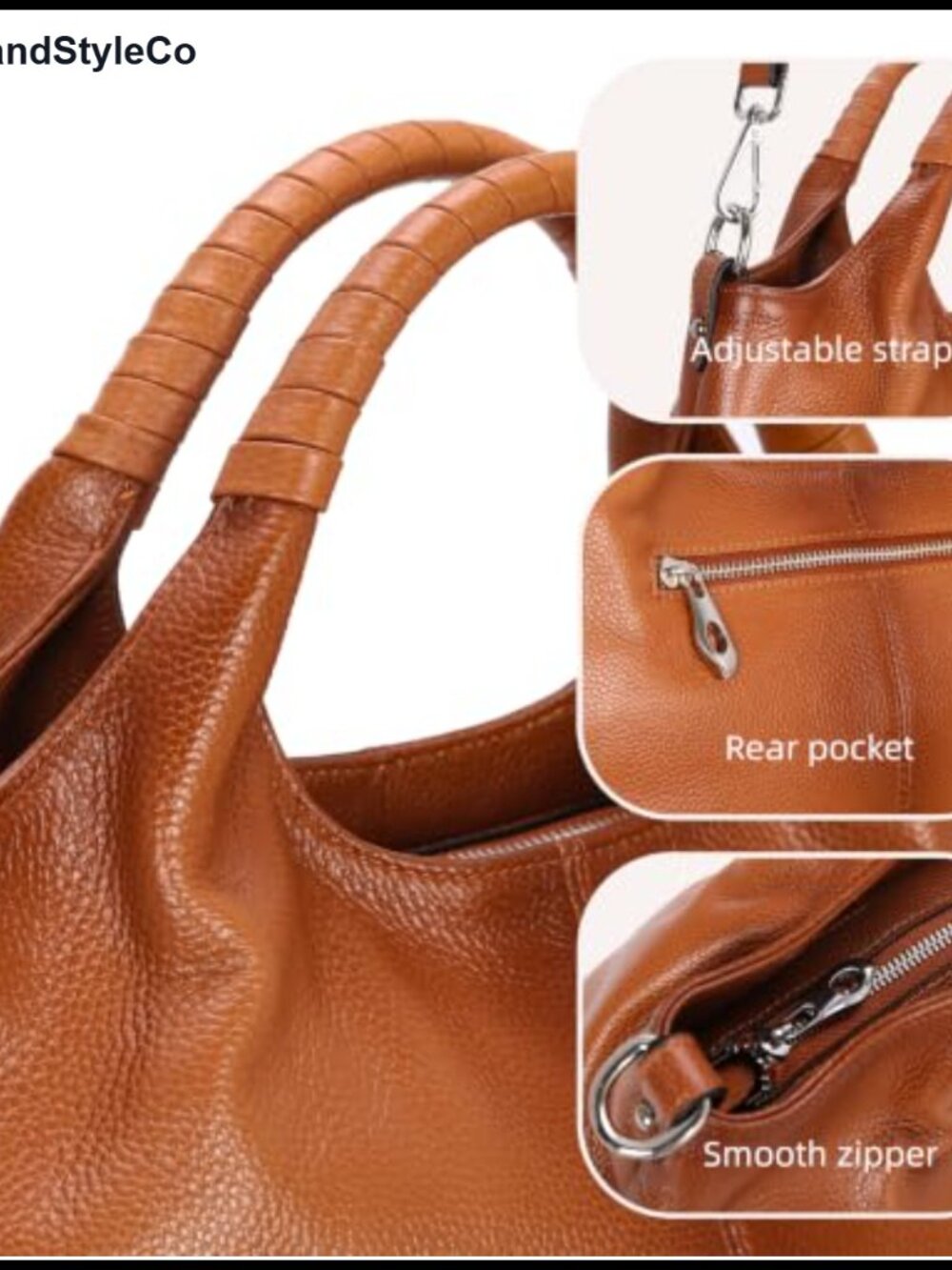 Genuine Leather Satchel Crossbody Shoulder Bag Hobo Tote Purse - Picture 2 of 6